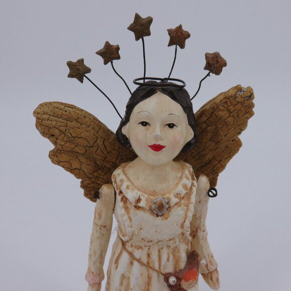 Bethany Lowe Primitive 10in Folk Art Angel Fairy Godmother Figurine Farmhouse - Picture 2 of 10